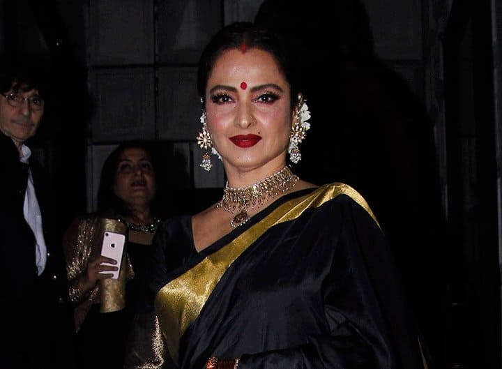 These 8 Photos Of Rekha Prove That A Rich Silk Saree Is A Great Investment