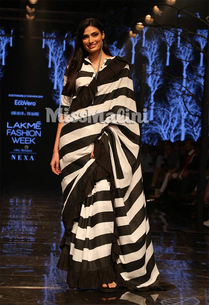 Athiya Shetty for Abraham & Thakore at Lakme Fashion Week WF'19 in Mumbai | Source: Yogen Shah