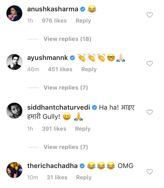 Actors' comments on Amitabh Bachchan's meme post
