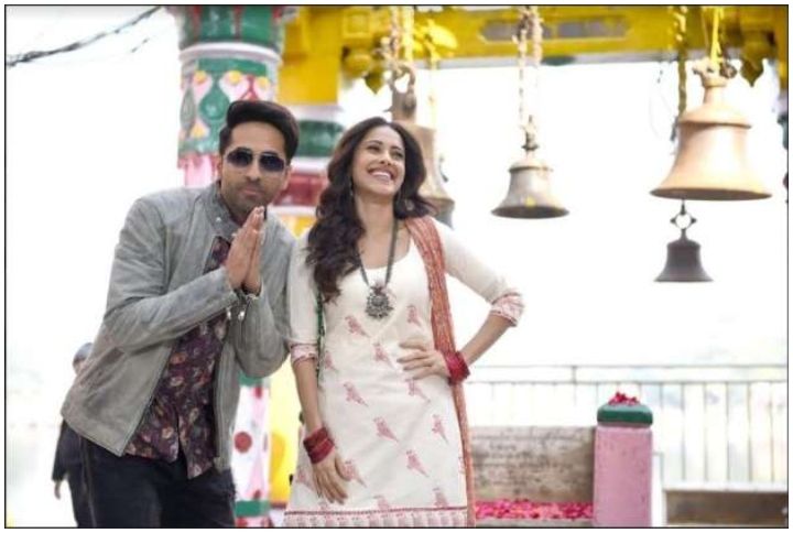 Ayushmann Khurrana and Nushrat Bharucha in a still from Dream Girl