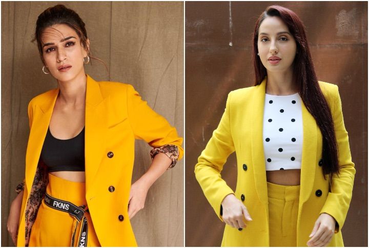 Kriti Sanon & Nora Fatehi Take On The Blazer Trend In Bright, Sunny Hues