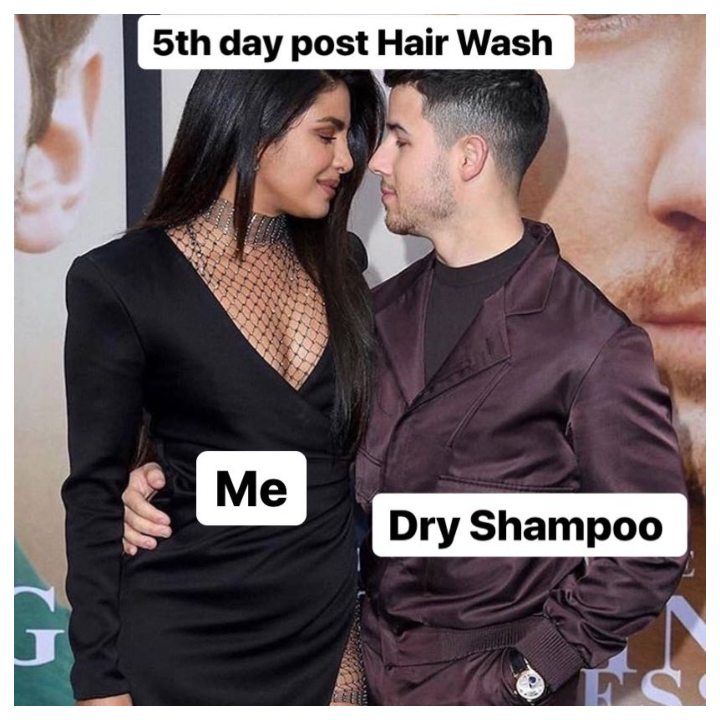 Priyanka Chopra and Nick Jonas Dry Shampoo (Source: Instagram | @priyankachopra)