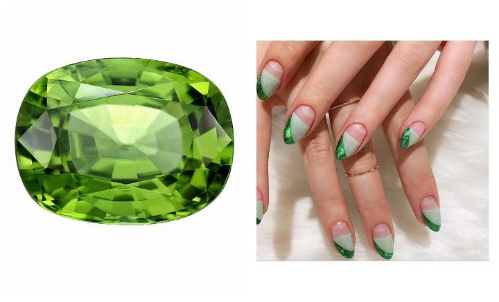 Peridot Nails (Source: www.shutterstock.com by By Sudjai Banthaothuk +Instagram @paintbucketnails)