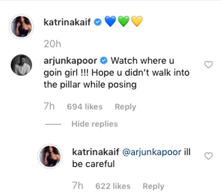 Arjun Kapoor's comment on Katrina Kaif's picture (Source: Instagram | @katrinakaif)