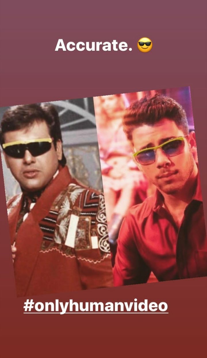 The Nick Jonas and Govinda meme (Source: Instagram | @nickjonas)
