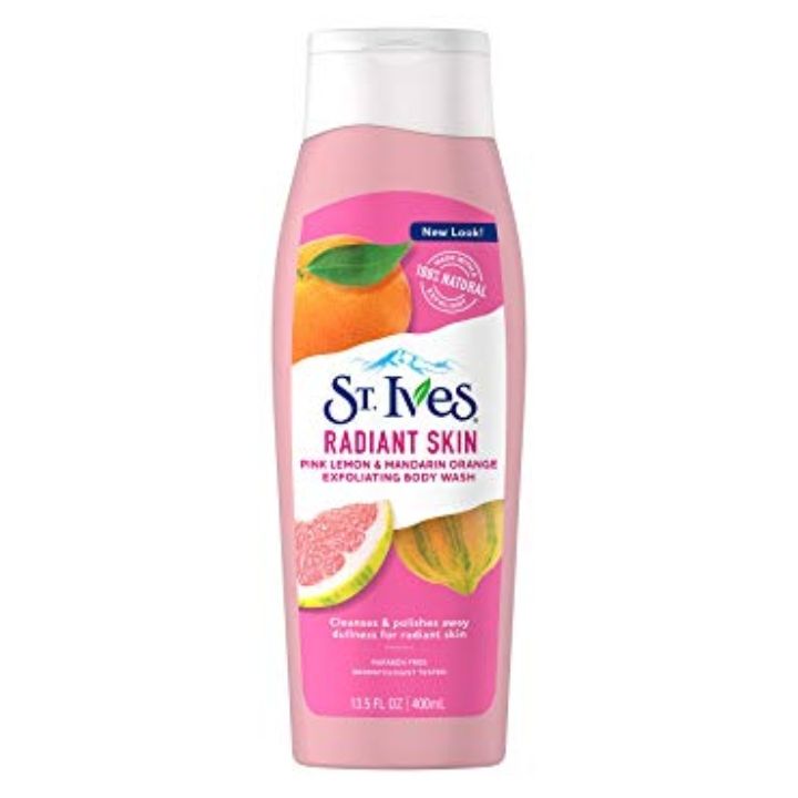 St. Ives Radiant Skin Pink Lemon & Mandarin Orange Exfoliating Body Wash | (Source: www.amazon.in) bath and body products
