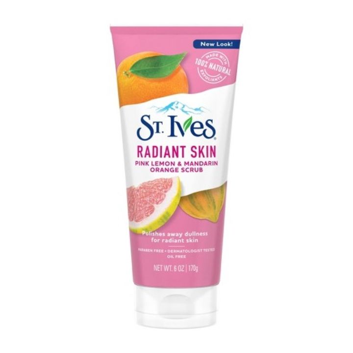 St. Ives Radiant Skin Pink Lemon & Mandarin Orange Scrub | (Source: www.stivesbeauty.co.uk)
