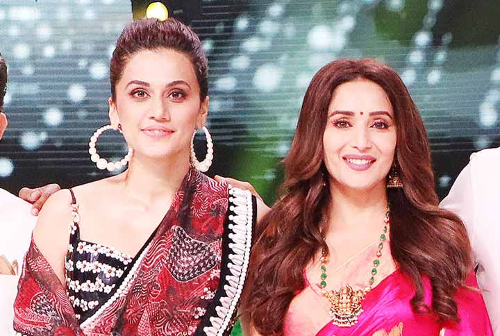 Madhuri Dixit & Taapsee Pannu Wear Completely Different Sarees But Look Equally Stunning