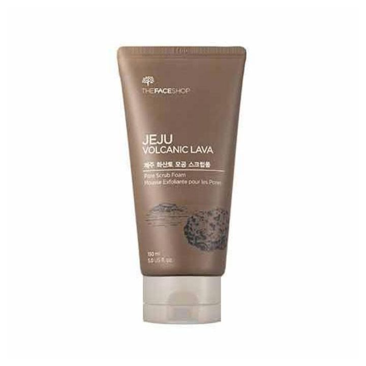 The Face Shop Jeju Volcanic Lava Scrub Foam for glowing skin