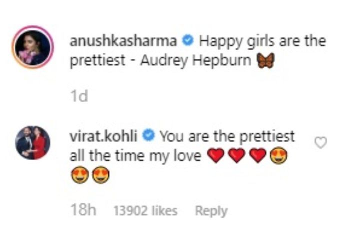 Virat Kohli's comment on Anushka Sharma's picture (Source: Instagram | @anushkasharma)
