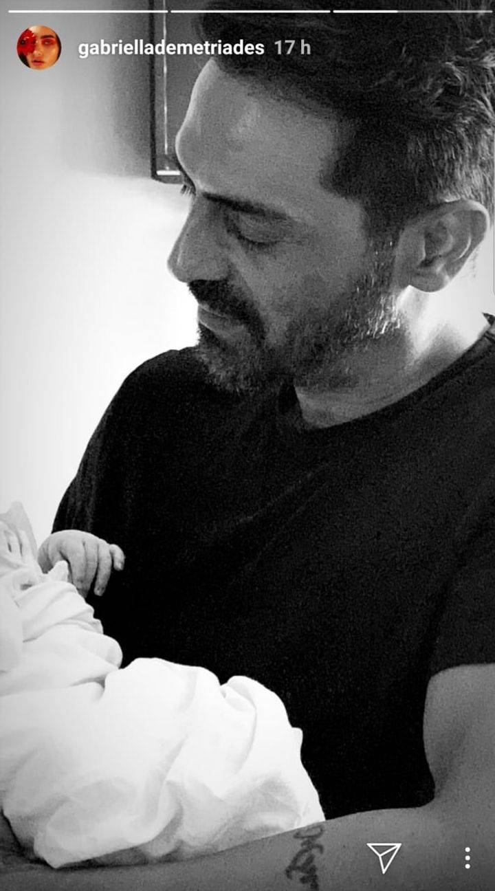 Arjun Rampal with his newborn son (Source: Instagram | @gabriellademetriades)