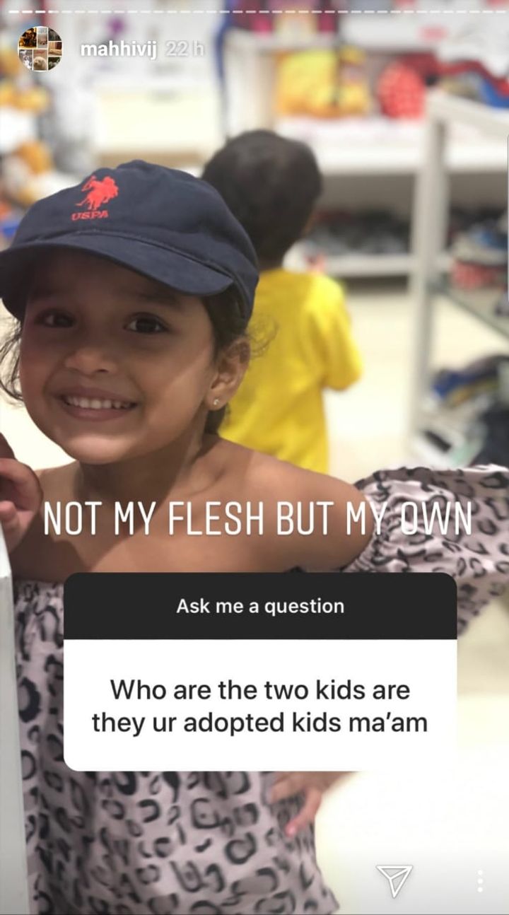 Mahhi Vij's Instagram story 