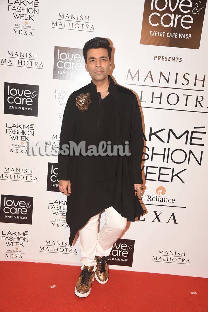 Karan Johar at Manish Malhotra's Show at Lakme Fashion Week WF 19 in Mumbai | Source: Yogen Shah