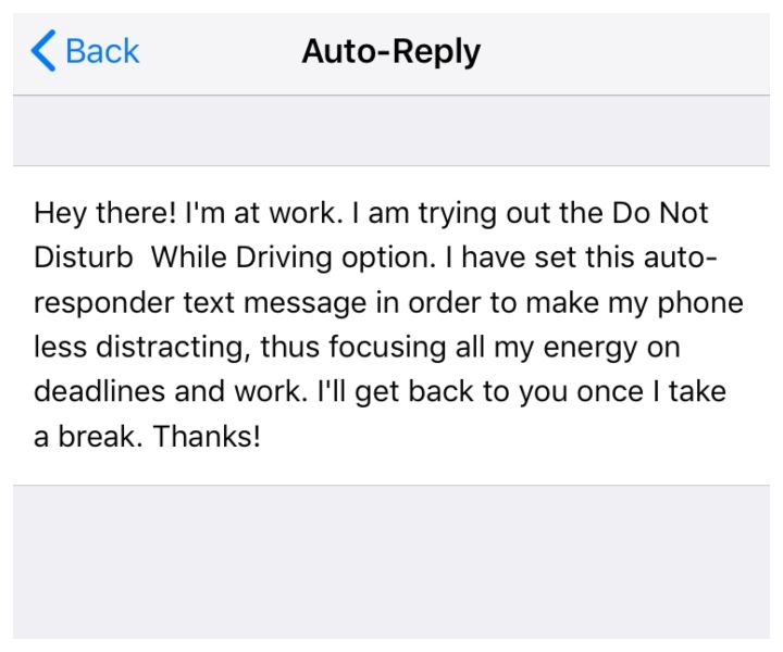 Auto-Reply Message