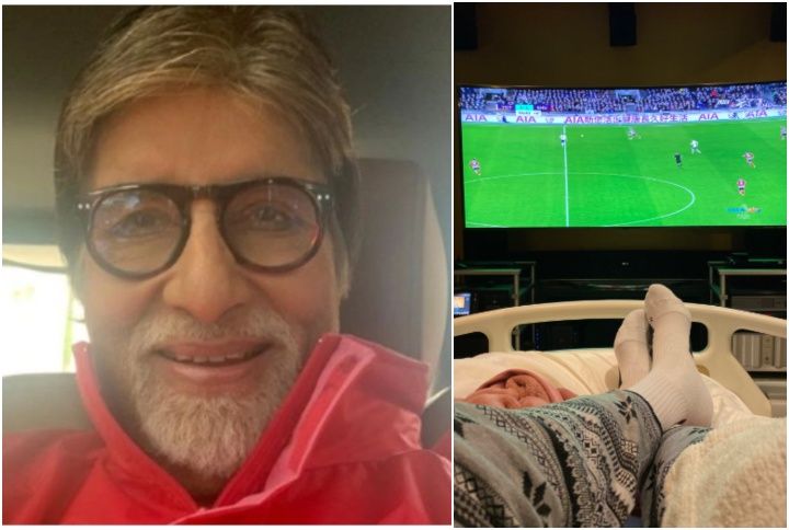 Photo: Amitabh Bachchan Catches Up On A Football Game While On Bed Rest