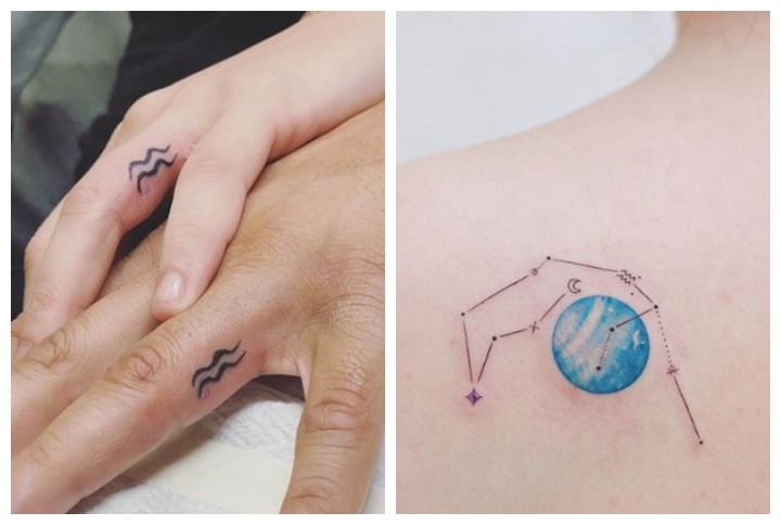 7 Aquarius Tattoos That Are Cool And Breezy