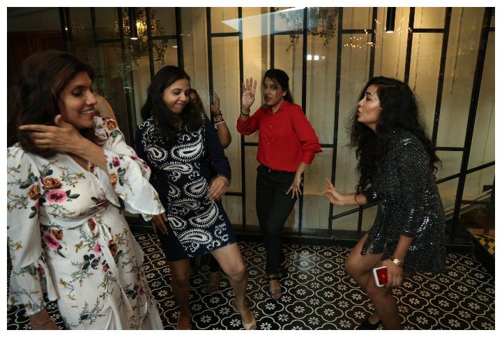 Ladies from Malini's Girl Tribe shake a leg