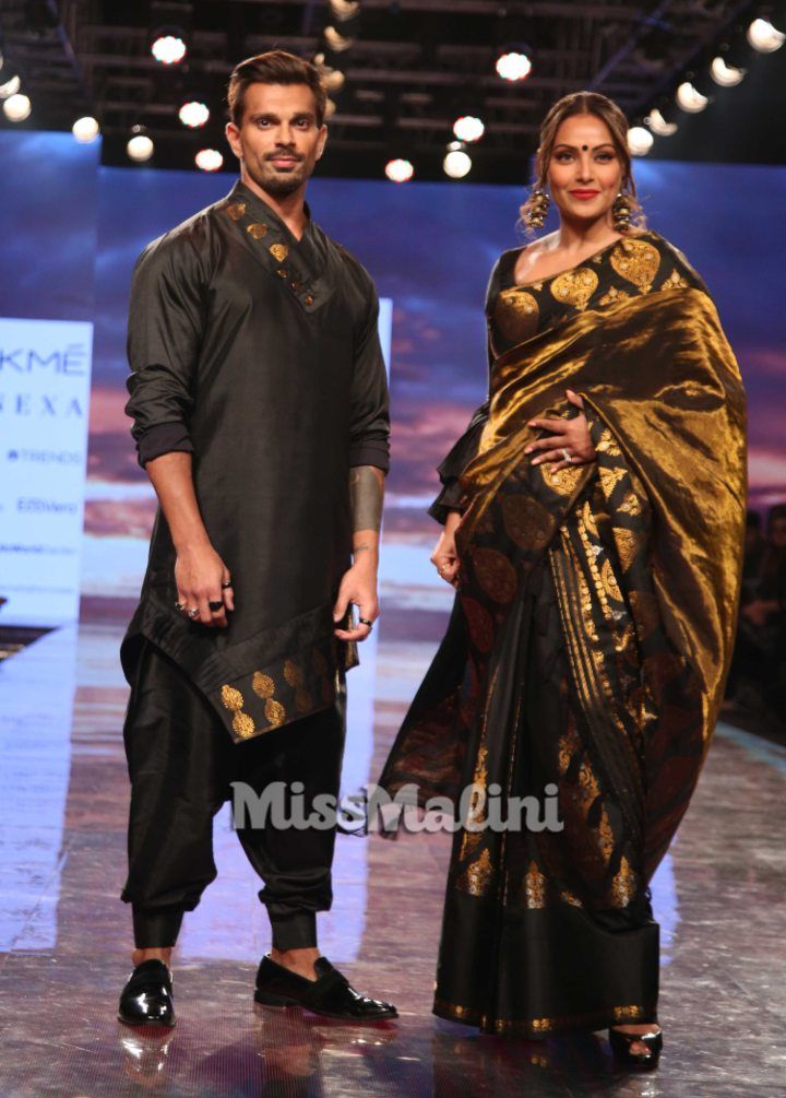 Karan Singh Grover and Bipasha Basu for Sanjuktta Dutta at Lakme Fashion Week SR '20 in Mumbai
