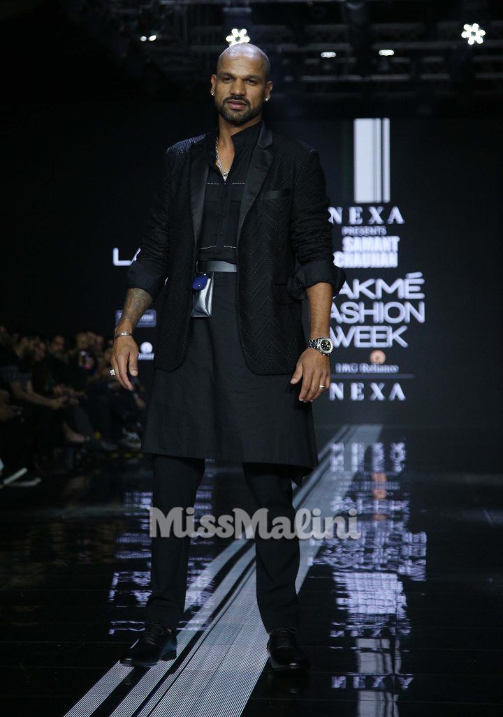 Shikhar Dhawan for Samant Chauhan at Lakme Fashion Week SR '20 in Mumbai