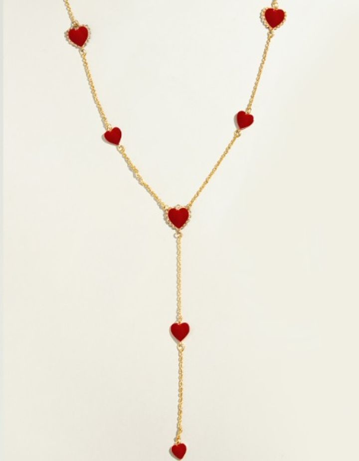 Pipa Bella Red Dewy Enamel Heart Necklace (Source: www.pipabella.com)