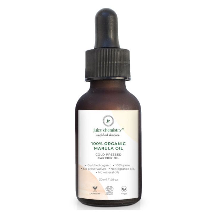 Juicy Chemistry 100% Organic Marula Cold Pressed Carrier Oil | (Source: www.purpelle.com)