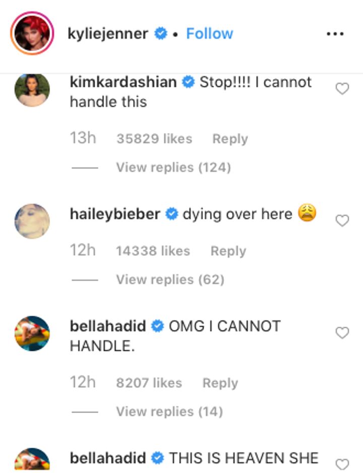 Comments on Kylie Jenner's post (Source: Instagram | @kylieJenner)