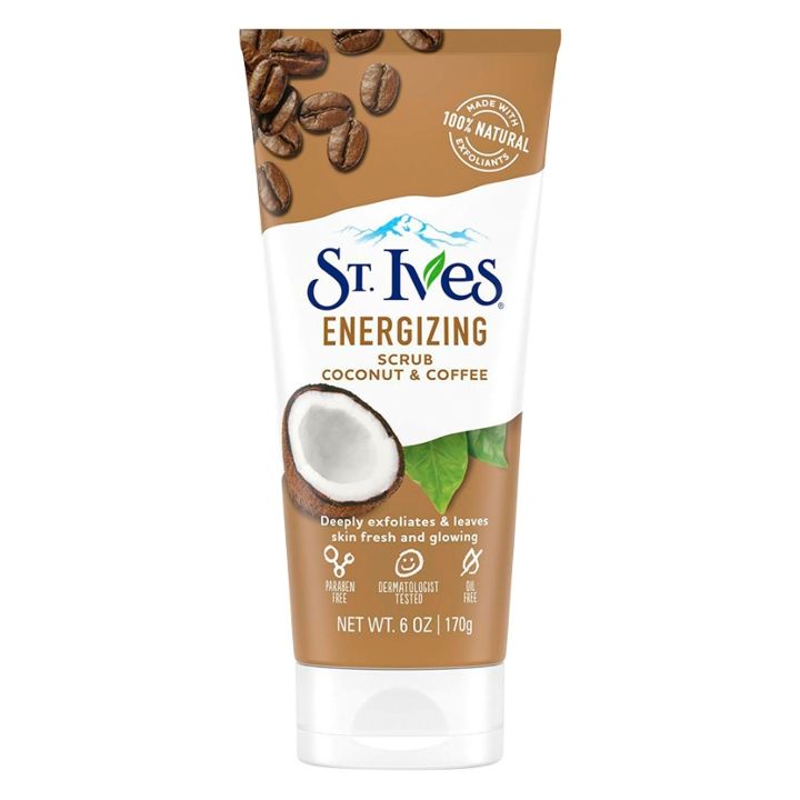 St. Ives Energizing Coconut & Coffee Caffeine Scrub | (Source: www.amazon.com)