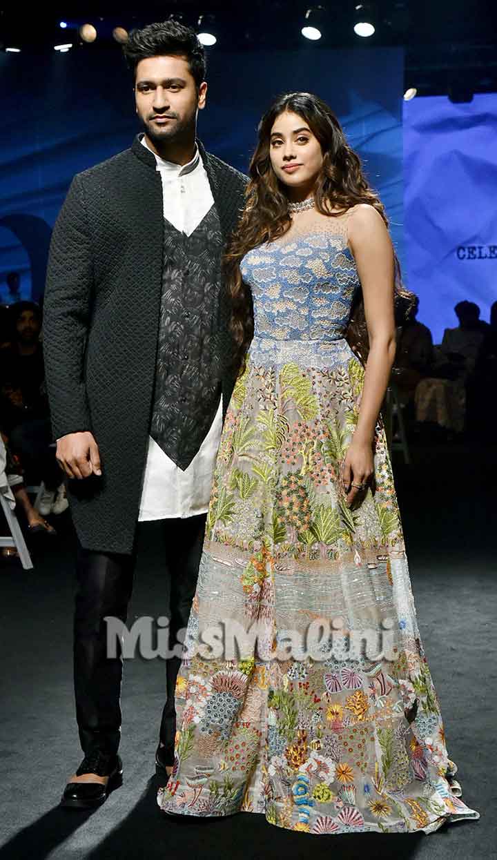 Vicky Kaushal And Janhvi Kapoor At Lakmé Fashion Week SR '20 in Mumbai | Source: Yogen Shah