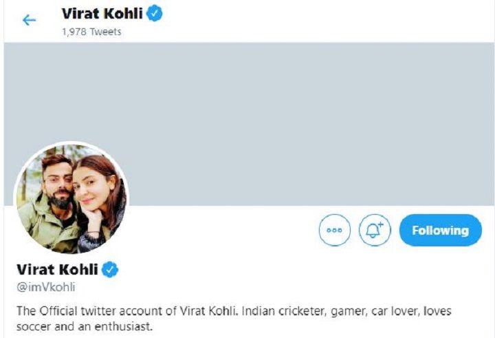 Virat Kohli's Twitter Display Picture