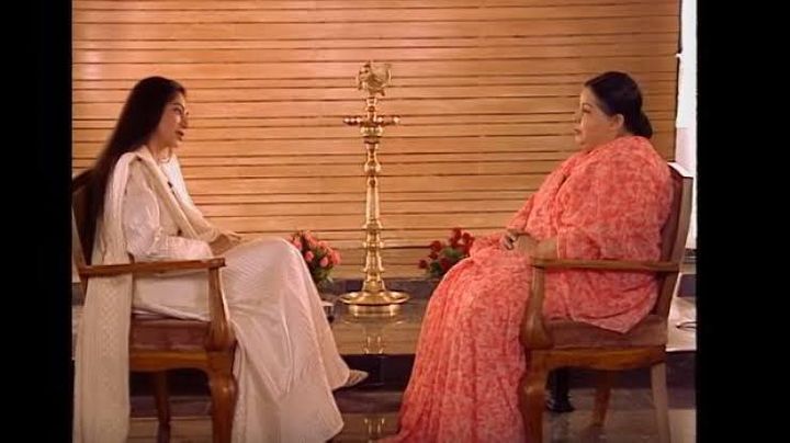 J Jayalalitha in conversation with Simi Garewal on the show 'Rendezvous with Simi Garewal'