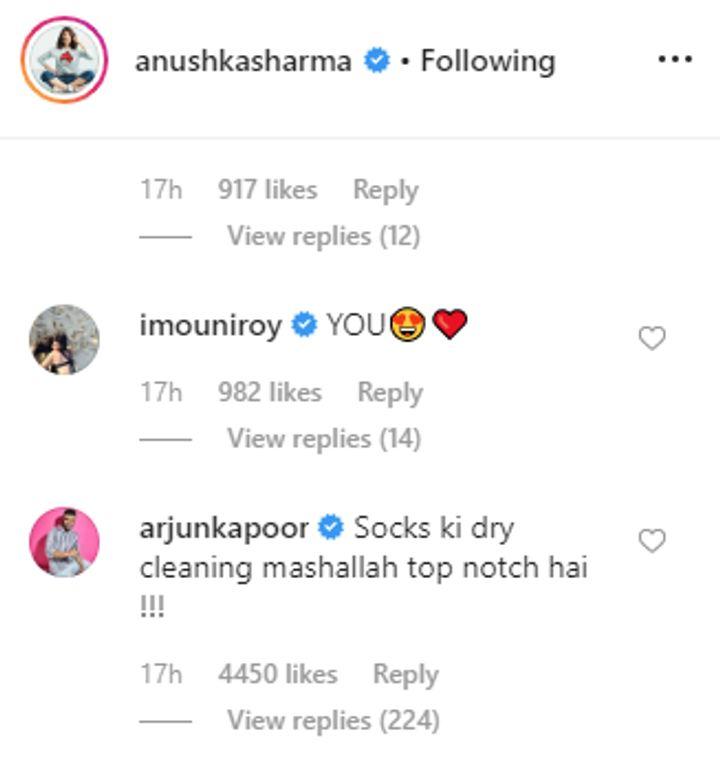 Arjun Kapoor's comment (Source: Instagram | @anushkasharma)
