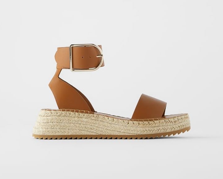 Leather mini wedges with ankle strap | www.zara.in