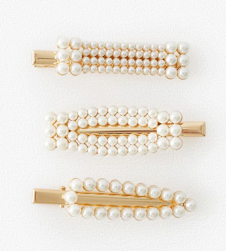 Zara 3-Pack Of Pearly Hair Clips | Source: Zara