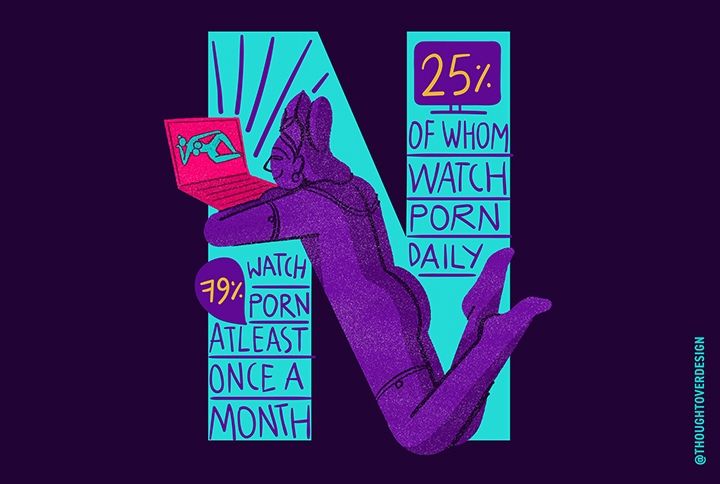 Watching porn illustration by @ThoughtOverDesign
