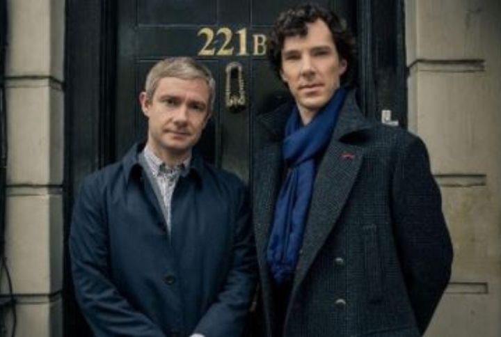 Martin Freeman and Benedict Cumberbatch as Watson and Sherlock in Sherlock