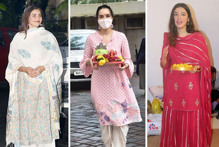 B-town Celebrated The Arrival Of Bappa In Floral Ensembles