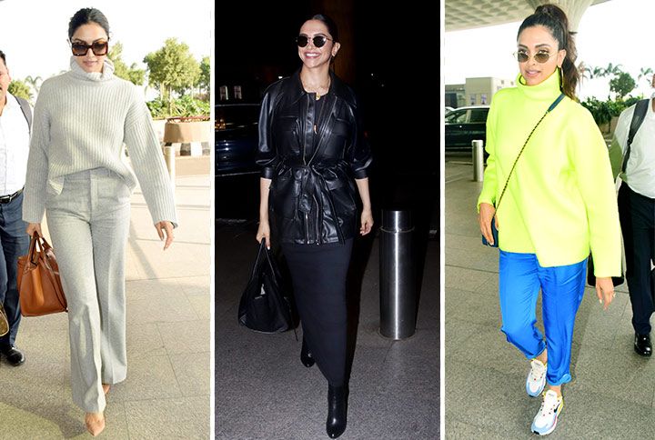 Deepika Padukone Chooses A Comfy Yellow & Blue Adidas Airport Look