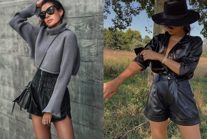 Leather Shorts, Erica Hoida & Danielle Bernstein | (Source: Instagram | @ilovestreetstyle, @weworewhat)