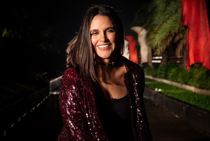 Neha Dhupia Gives Her Sweatpants A Sparkly Upgrade