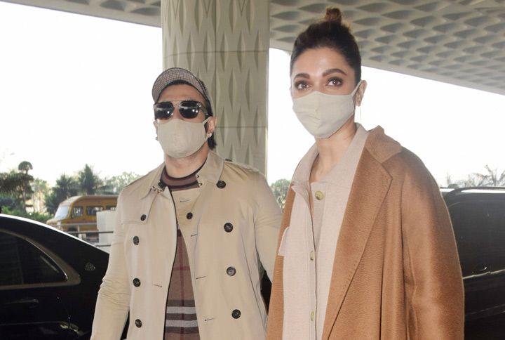 Ranveer Singh & Deepika Padukone Make A Snazzy Appearance In Colour-Coordinated Ensembles