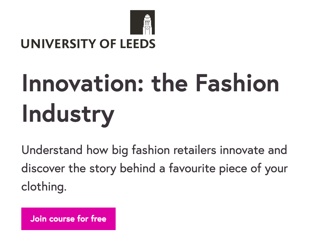 Innovation: The Fashion Industry | (Source: www.futurelearn.com)