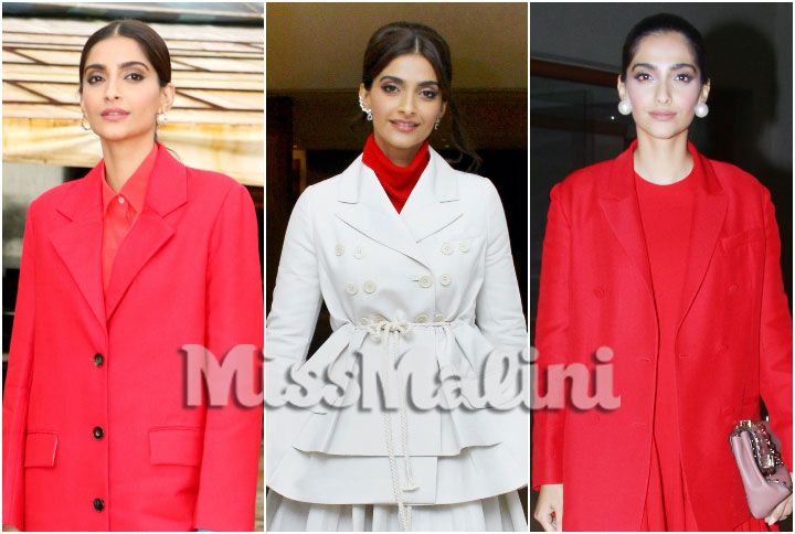 Sonam Kapoor Wearing Red Outfits
