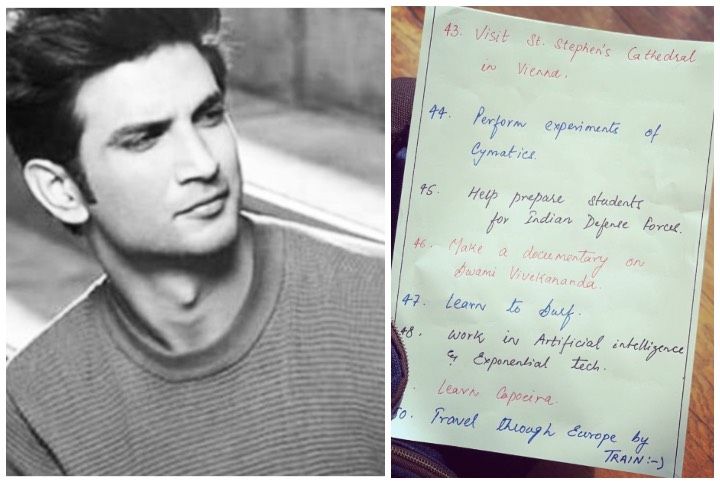 Sushant Singh Rajput Had A Handwritten List Of 50 Dreams He Wanted To Accomplish