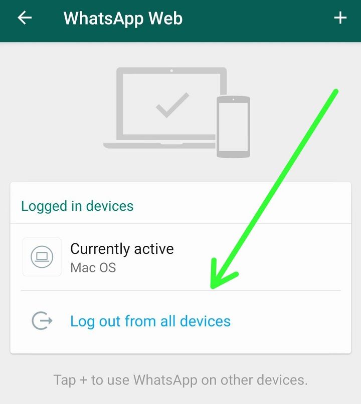 Log out of all devices on Whatsapp Web