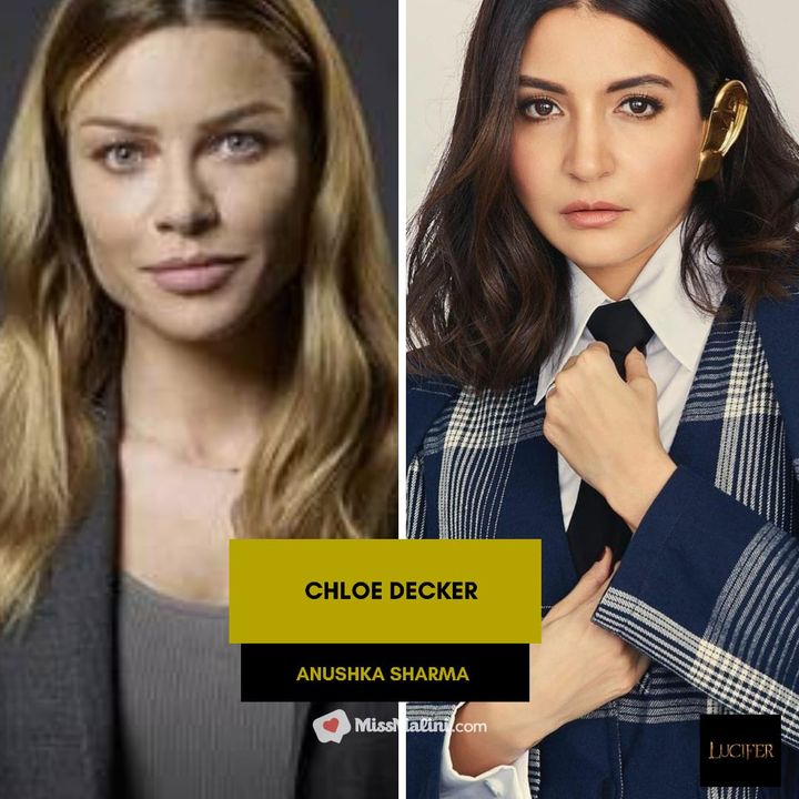 Lauren German as Chloe Decker in Lucifer; Anushka Sharma (Source: Instagram | @anushkasharma)