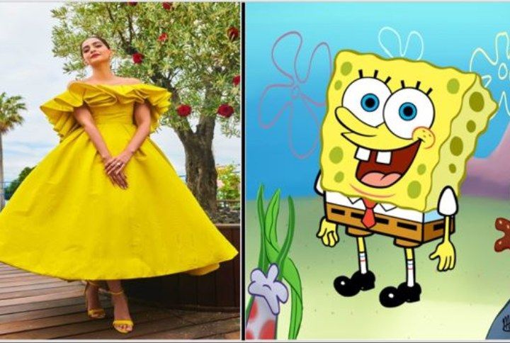 Sonam Kapoor and Sponge SquarePants