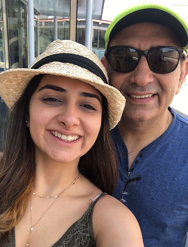 Natasha Patel and her dad