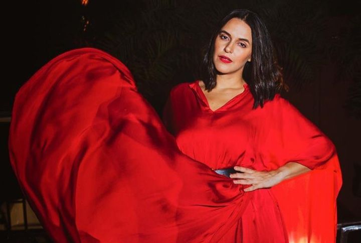 Neha Dhupia Dials Up The Glam Quotient In A Romantic Red Maxi