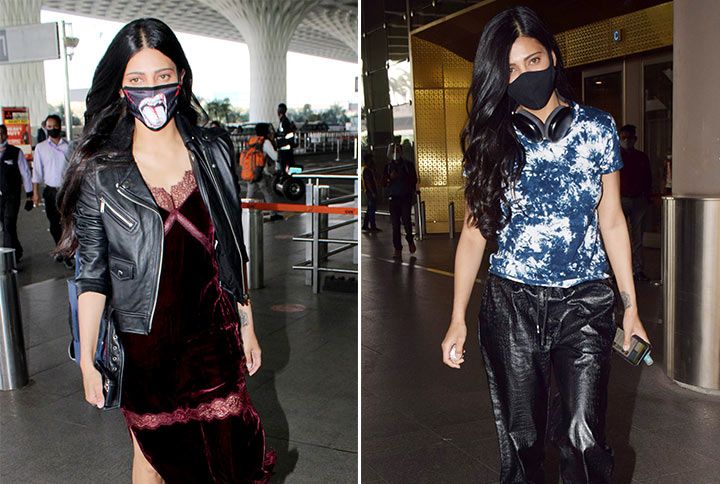 Shruti Haasan Elevated Her Latest Airport Looks With Leather Accents