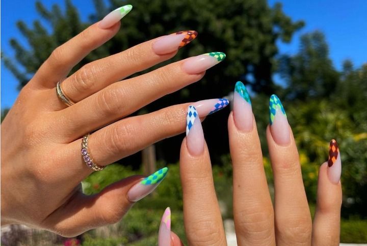 35 Checkerboard Nail Ideas You'll Want to Copy Stat